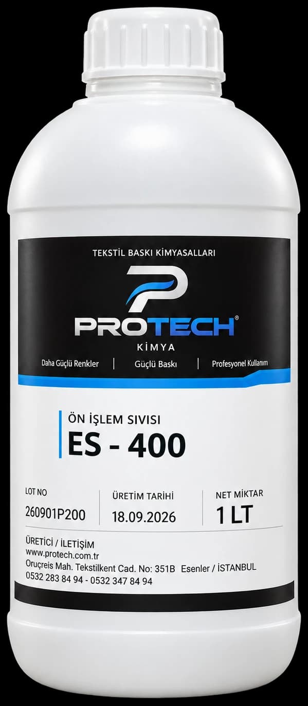 PROTECH ES-400 ön işlem sıvısı, 1 litrelik beyaz şişe